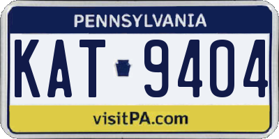 PA license plate KAT9404