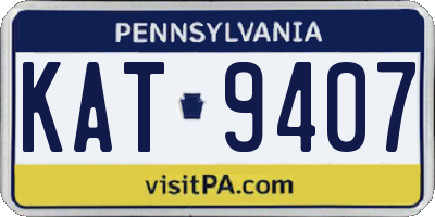 PA license plate KAT9407