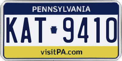 PA license plate KAT9410