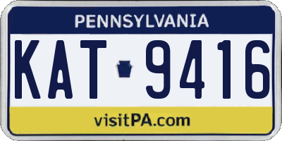 PA license plate KAT9416