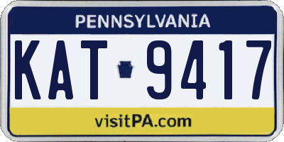 PA license plate KAT9417