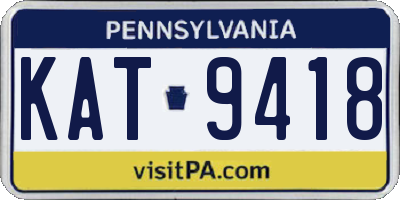 PA license plate KAT9418