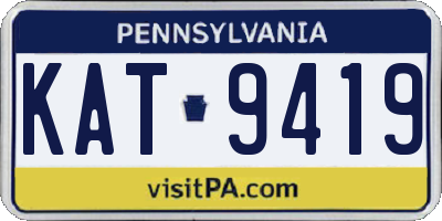 PA license plate KAT9419