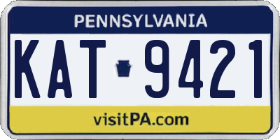 PA license plate KAT9421