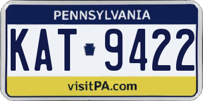 PA license plate KAT9422