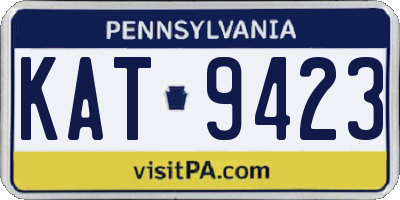PA license plate KAT9423