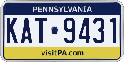 PA license plate KAT9431