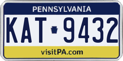 PA license plate KAT9432