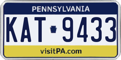 PA license plate KAT9433
