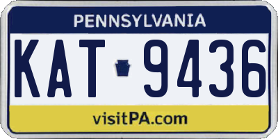 PA license plate KAT9436