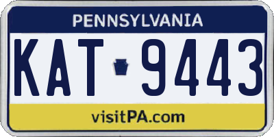 PA license plate KAT9443