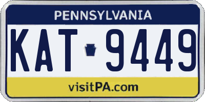 PA license plate KAT9449