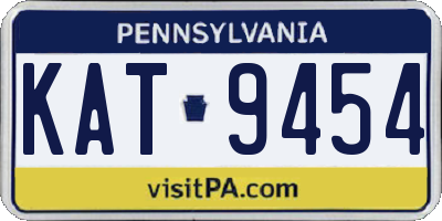 PA license plate KAT9454