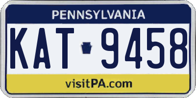 PA license plate KAT9458