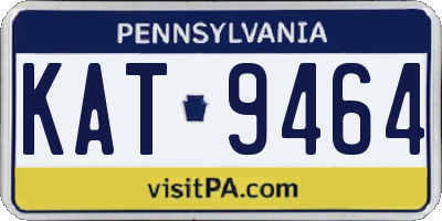 PA license plate KAT9464