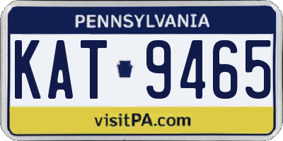 PA license plate KAT9465