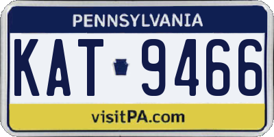 PA license plate KAT9466