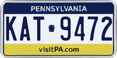 PA license plate KAT9472