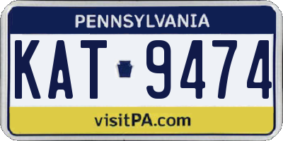 PA license plate KAT9474