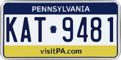 PA license plate KAT9481