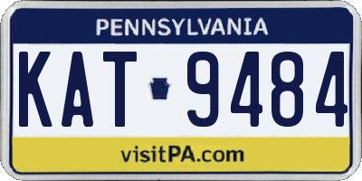 PA license plate KAT9484