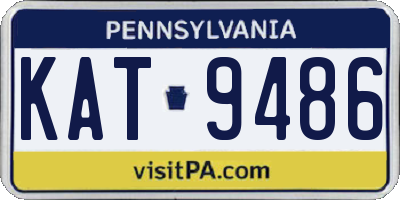 PA license plate KAT9486