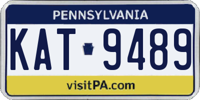 PA license plate KAT9489