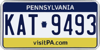 PA license plate KAT9493