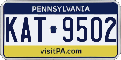 PA license plate KAT9502