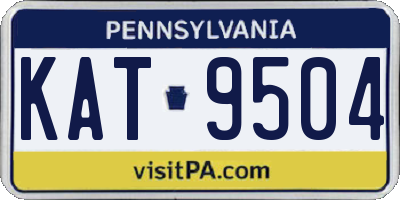 PA license plate KAT9504