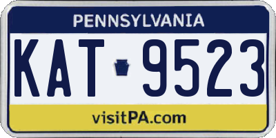 PA license plate KAT9523