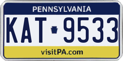 PA license plate KAT9533