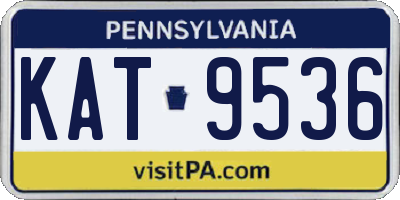 PA license plate KAT9536