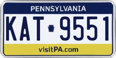 PA license plate KAT9551
