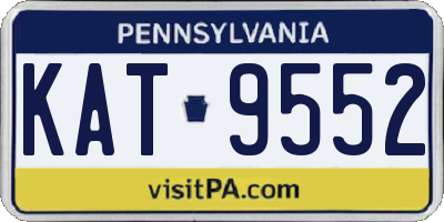 PA license plate KAT9552
