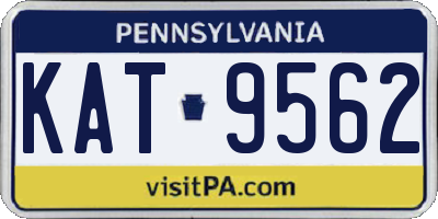 PA license plate KAT9562