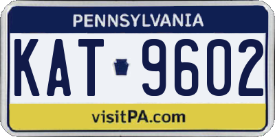 PA license plate KAT9602