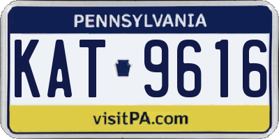 PA license plate KAT9616