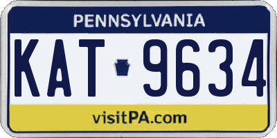 PA license plate KAT9634