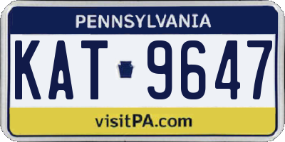 PA license plate KAT9647