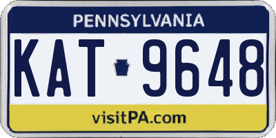 PA license plate KAT9648