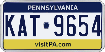 PA license plate KAT9654