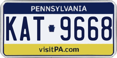 PA license plate KAT9668