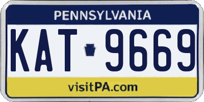 PA license plate KAT9669