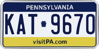 PA license plate KAT9670
