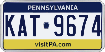 PA license plate KAT9674