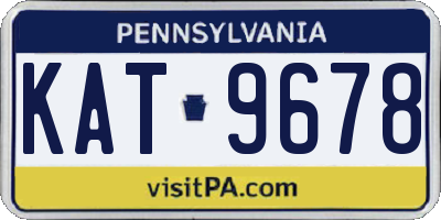 PA license plate KAT9678