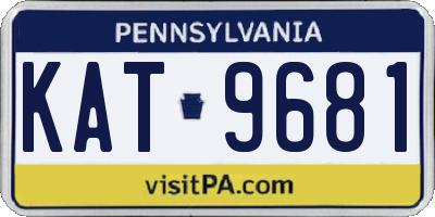 PA license plate KAT9681