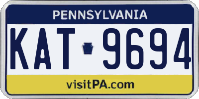 PA license plate KAT9694