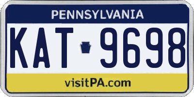 PA license plate KAT9698